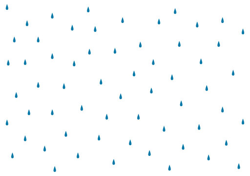 Rain, raindrops, water drops illustration, background, texture. Hand drawn flat style design, vector backdrop. Kids print element, rainy season, wet weather