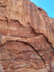 red rock in Petra
