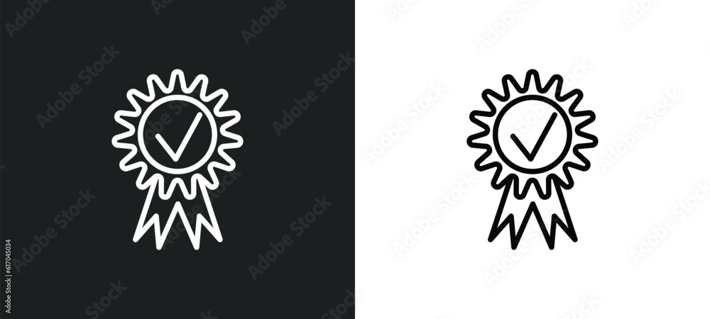 Poster diploma with seal line icon in white and black colors. diploma with seal flat vector icon from diplo