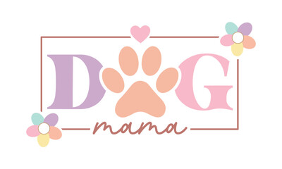 Dog mama Retro SVG Craft Design.