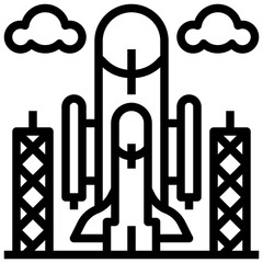 SPACE SHUTTLE line icon,linear,outline,graphic,illustration