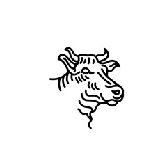 Cow head logo design vector icon