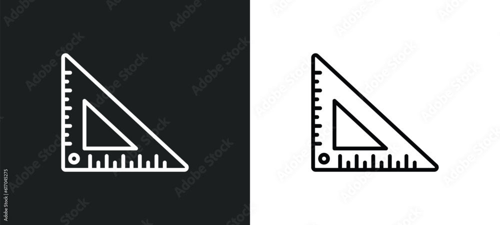 Poster measuring tools line icon in white and black colors. measuring tools flat vector icon from measuring