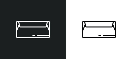 closed envelope line icon in white and black colors. closed envelope flat vector icon from closed envelope collection for web, mobile apps and ui.
