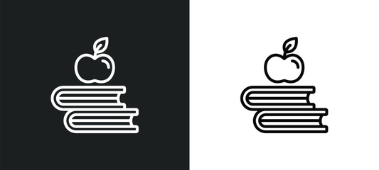 book and line icon in white and black colors. book and flat vector icon from book collection for web, mobile apps ui.