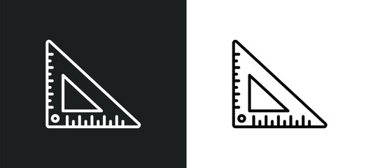 measuring tools line icon in white and black colors. measuring tools flat vector icon from measuring tools collection for web, mobile apps and ui.