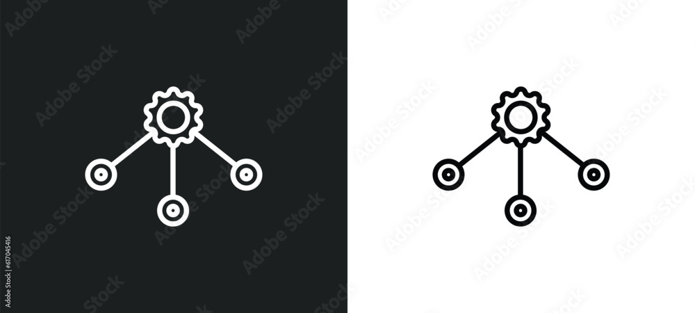 Poster allocation line icon in white and black colors. allocation flat vector icon from allocation collecti