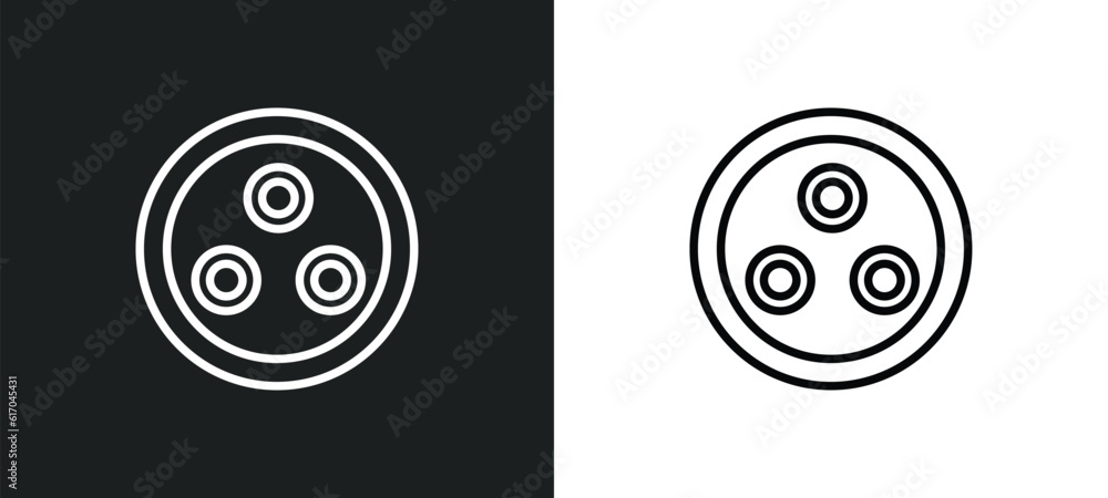 Poster quark line icon in white and black colors. quark flat vector icon from quark collection for web, mob