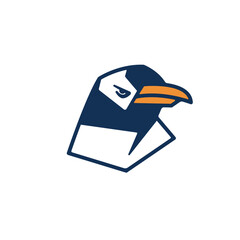 Penguin Head Logo Illustration Design Vector