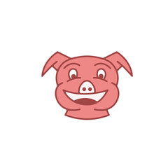 Pork Pig Head Logo Illustration Design Vector