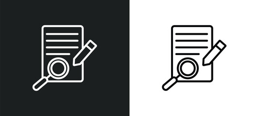 defining line icon in white and black colors. defining flat vector icon from defining collection for web, mobile apps and ui.