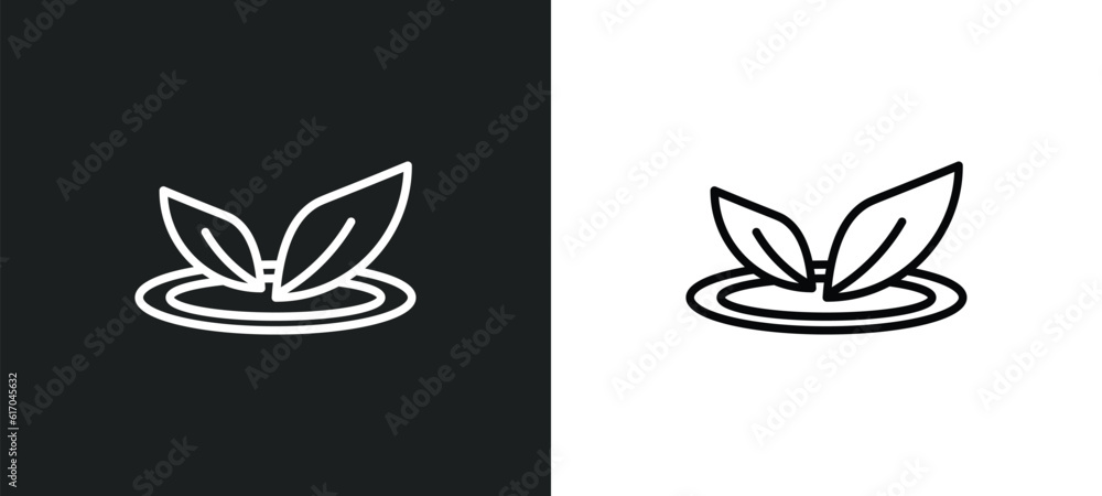 Poster nature line icon in white and black colors. nature flat vector icon from nature collection for web, 