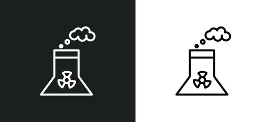 nuclear power line icon in white and black colors. nuclear power flat vector icon from nuclear power collection for web, mobile apps and ui.