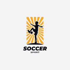 Kids soccer logo design template