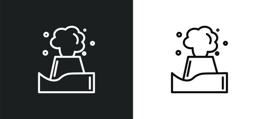geyser line icon in white and black colors. geyser flat vector icon from geyser collection for web, mobile apps and ui.