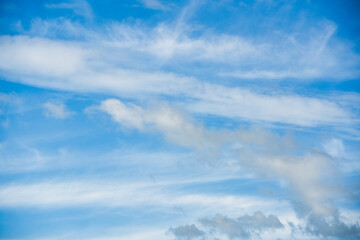White cloud on blue sky in sunny day