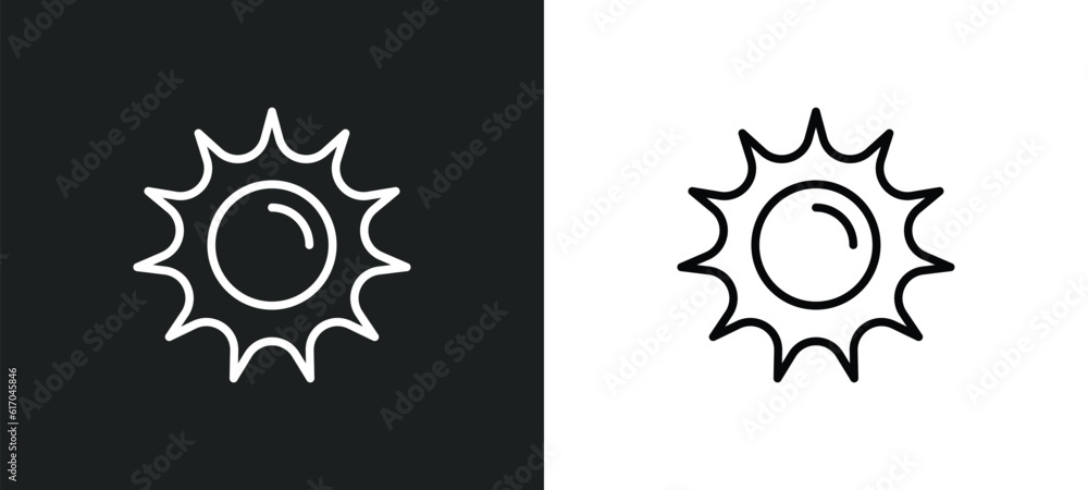 Poster sunlight line icon in white and black colors. sunlight flat vector icon from sunlight collection for