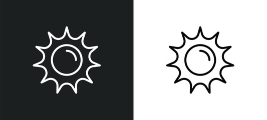sunlight line icon in white and black colors. sunlight flat vector icon from sunlight collection for web, mobile apps and ui.