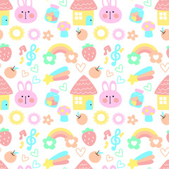 seamless pattern with easter bunny