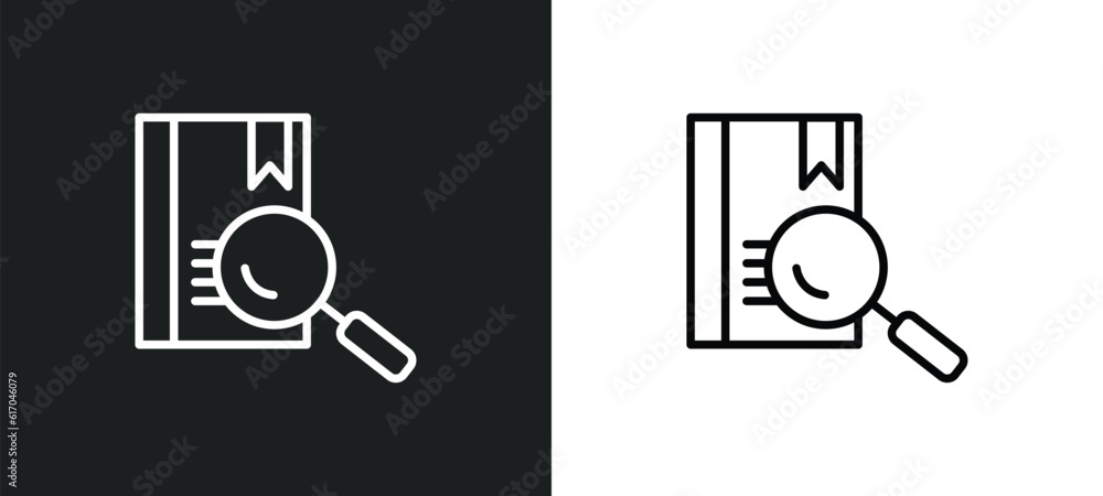 Poster lesson line icon in white and black colors. lesson flat vector icon from lesson collection for web, 
