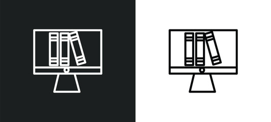 on line icon in white and black colors. on flat vector icon from on collection for web, mobile apps and ui.