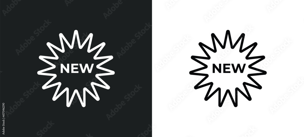 Poster new line icon in white and black colors. new flat vector icon from new collection for web, mobile ap