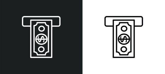 withdrawal line icon in white and black colors. withdrawal flat vector icon from withdrawal collection for web, mobile apps and ui.