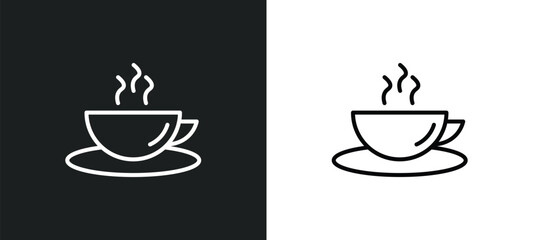 tea line icon in white and black colors. tea flat vector icon from tea collection for web, mobile apps and ui.