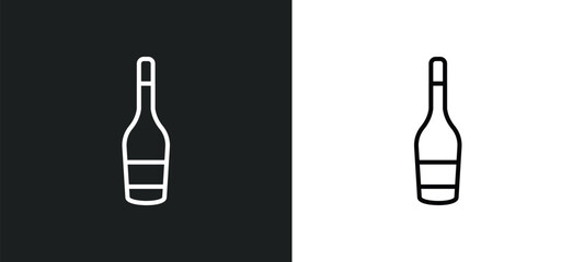 wine bottles line icon in white and black colors. wine bottles flat vector icon from wine bottles collection for web, mobile apps and ui.