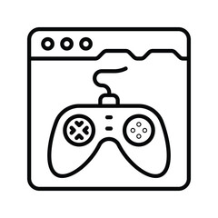 Online Gaming Outline Icon Design illustration. Online Steaming Symbol on White background EPS 10 File