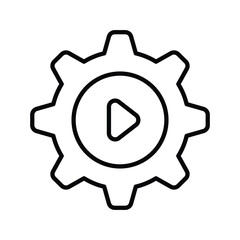 Video Management Outline Icon Design illustration. Online Steaming Symbol on White background EPS 10 File