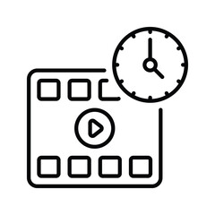 Video Time Outline Icon Design illustration. Online Steaming Symbol on White background EPS 10 File