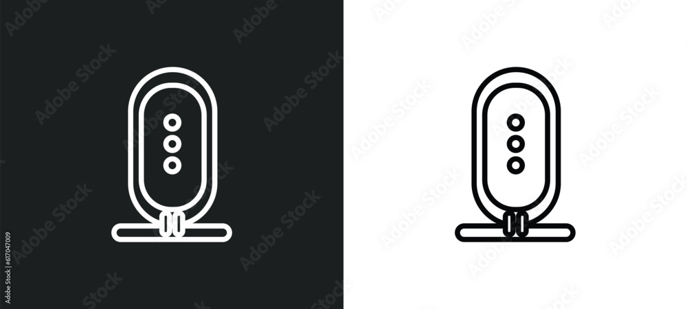 Poster hiero line icon in white and black colors. hiero flat vector icon from hiero collection for web, mob