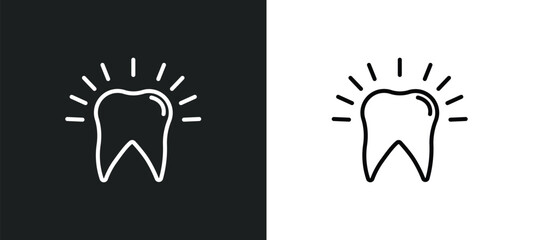 dental line icon in white and black colors. dental flat vector icon from dental collection for web, mobile apps and ui.