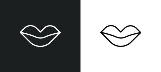 mouth line icon in white and black colors. mouth flat vector icon from mouth collection for web, mobile apps and ui.