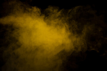 Yellow steam on a black background.