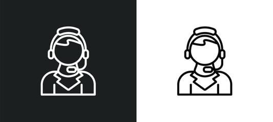 customer support line icon in white and black colors. customer support flat vector icon from customer support collection for web, mobile apps and ui.