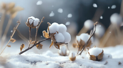 snow covered branches HD 8K wallpaper Stock Photographic Image