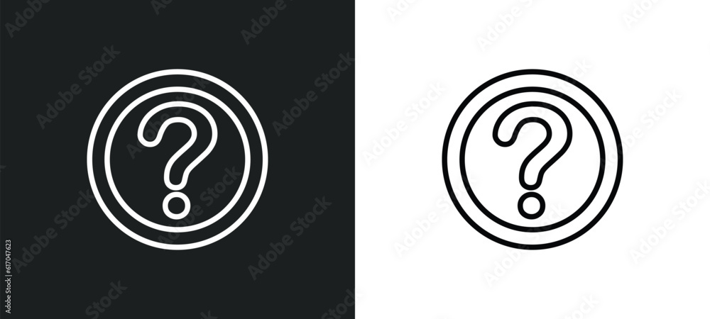 Poster help line icon in white and black colors. help flat vector icon from help collection for web, mobile