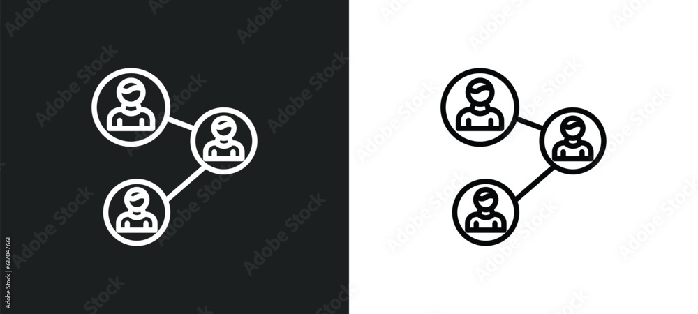 Poster connection line icon in white and black colors. connection flat vector icon from connection collecti