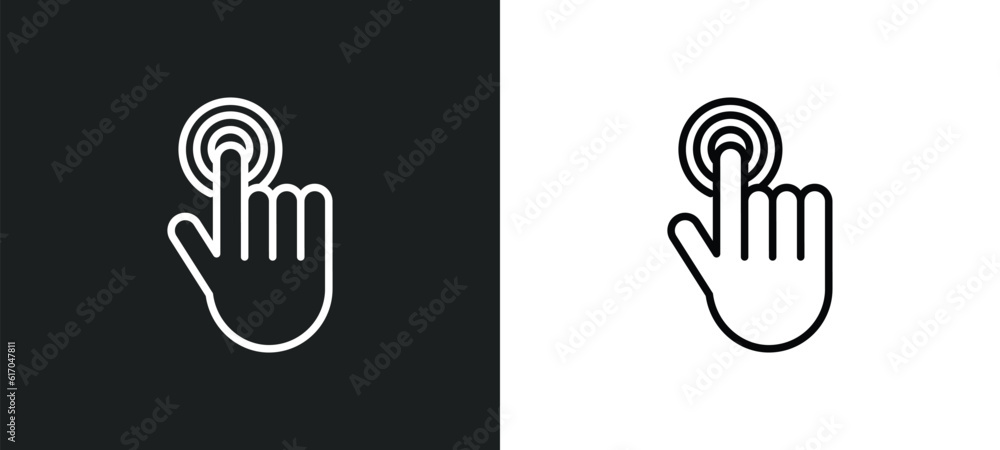Poster clicker line icon in white and black colors. clicker flat vector icon from clicker collection for we