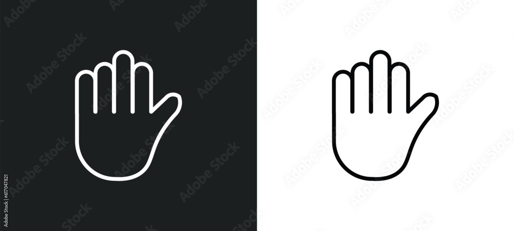 Poster hold line icon in white and black colors. hold flat vector icon from hold collection for web, mobile