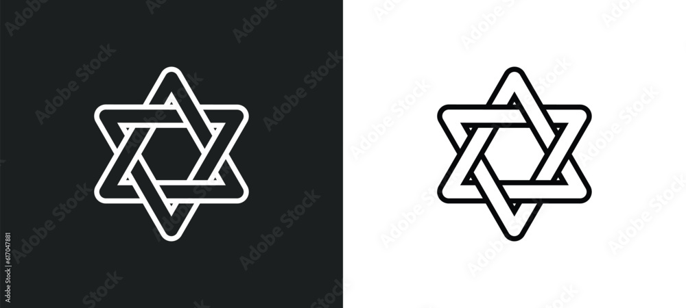 Poster david line icon in white and black colors. david flat vector icon from david collection for web, mob