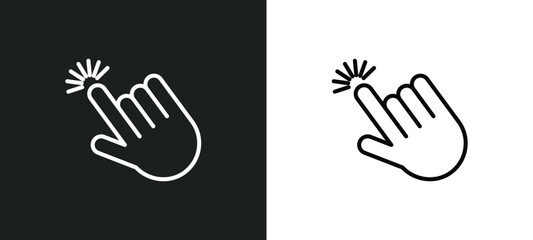 pointer line icon in white and black colors. pointer flat vector icon from pointer collection for web, mobile apps and ui.