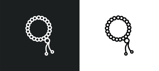 beads line icon in white and black colors. beads flat vector icon from beads collection for web, mobile apps and ui.