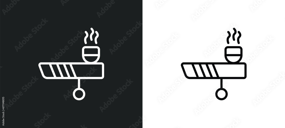 Poster calumet line icon in white and black colors. calumet flat vector icon from calumet collection for we
