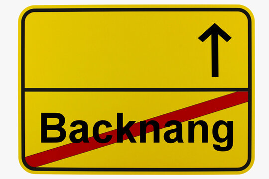 Illustration eines Ortsausgangsschildes von Backnang in Baden-W&uuml;rttemberg	