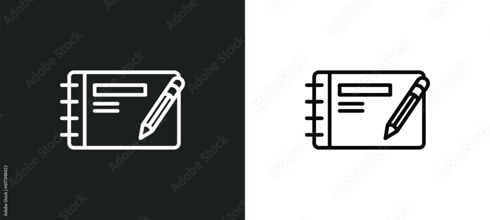 Poster sketching line icon in white and black colors. sketching flat vector icon from sketching collection 