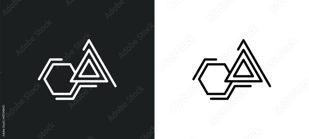 Poster sketch line icon in white and black colors. sketch flat vector icon from sketch collection for web, 