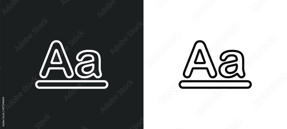 Poster text format line icon in white and black colors. text format flat vector icon from text format colle
